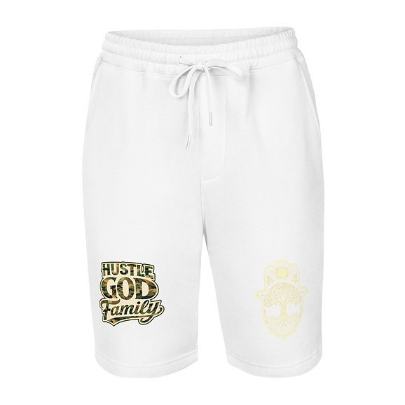 Hustle God Family Camo Logo Men’s fleece shorts