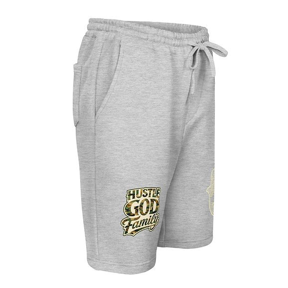 Hustle God Family Camo Logo Men’s fleece shorts