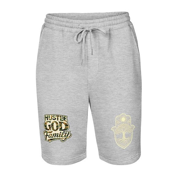 Hustle God Family Camo Logo Men’s fleece shorts