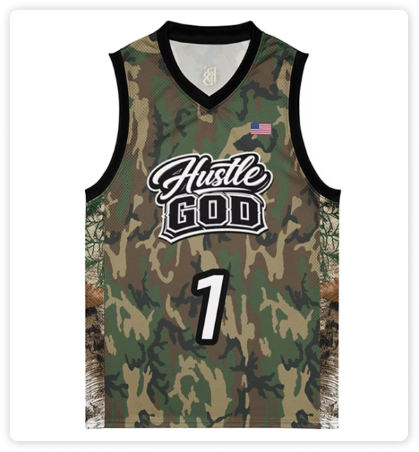 Hustle God Camo Basketball Jersey